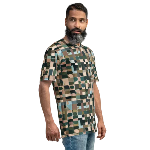 Mosaic Afterglow on a Men's Crew Neck T-Shirt