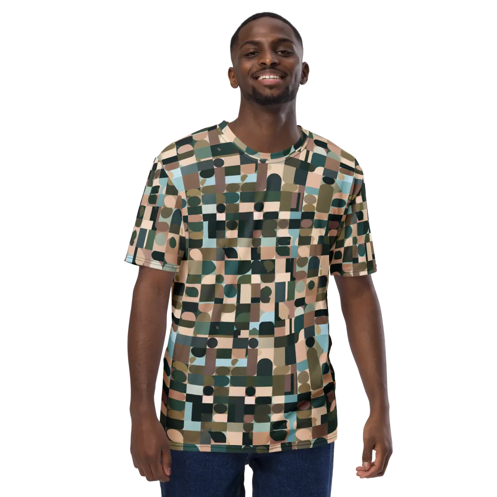 Mosaic Afterglow on Men's Crew Neck T-Shirt — Front