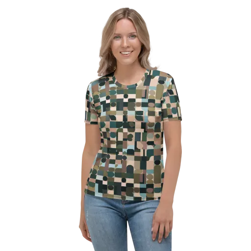 Mosaic Afterglow on a Women's Crew Neck T-Shirt