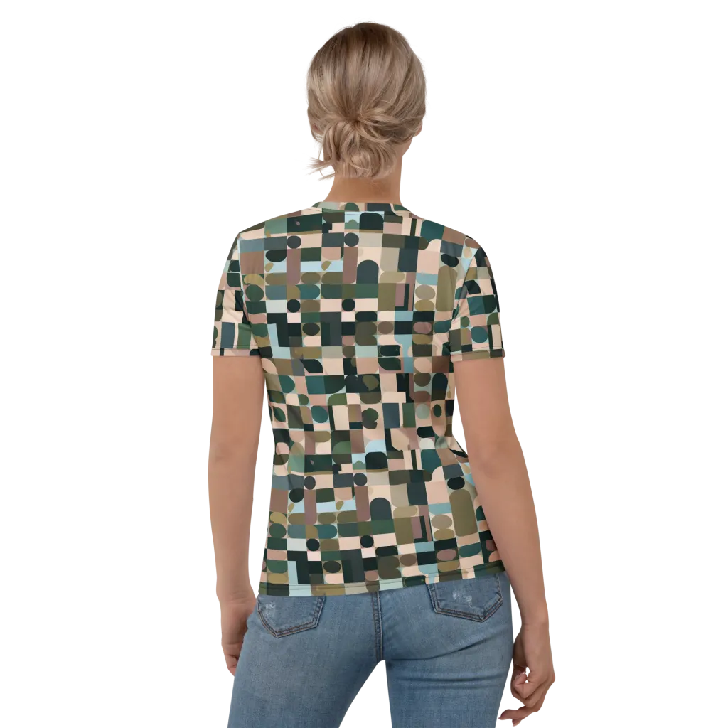 Mosaic Afterglow on Women's Crew Neck T-Shirt — Back