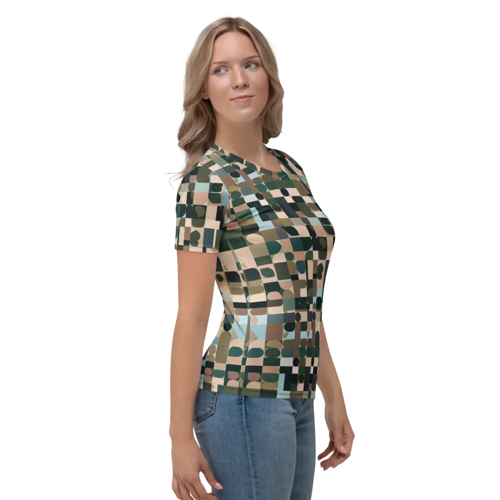 Mosaic Afterglow on Women's Crew Neck T-Shirt — Right