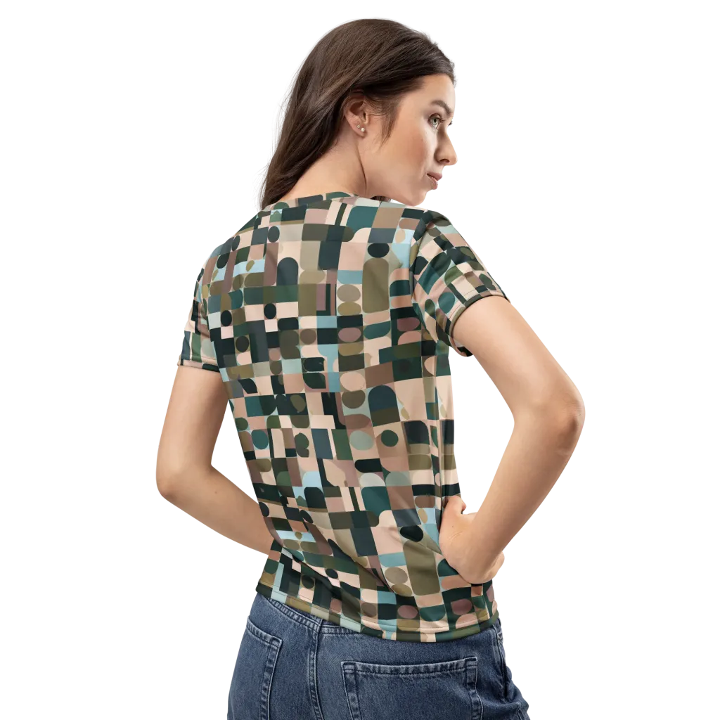 Mosaic Afterglow on Women's Crew Neck T-Shirt — Back