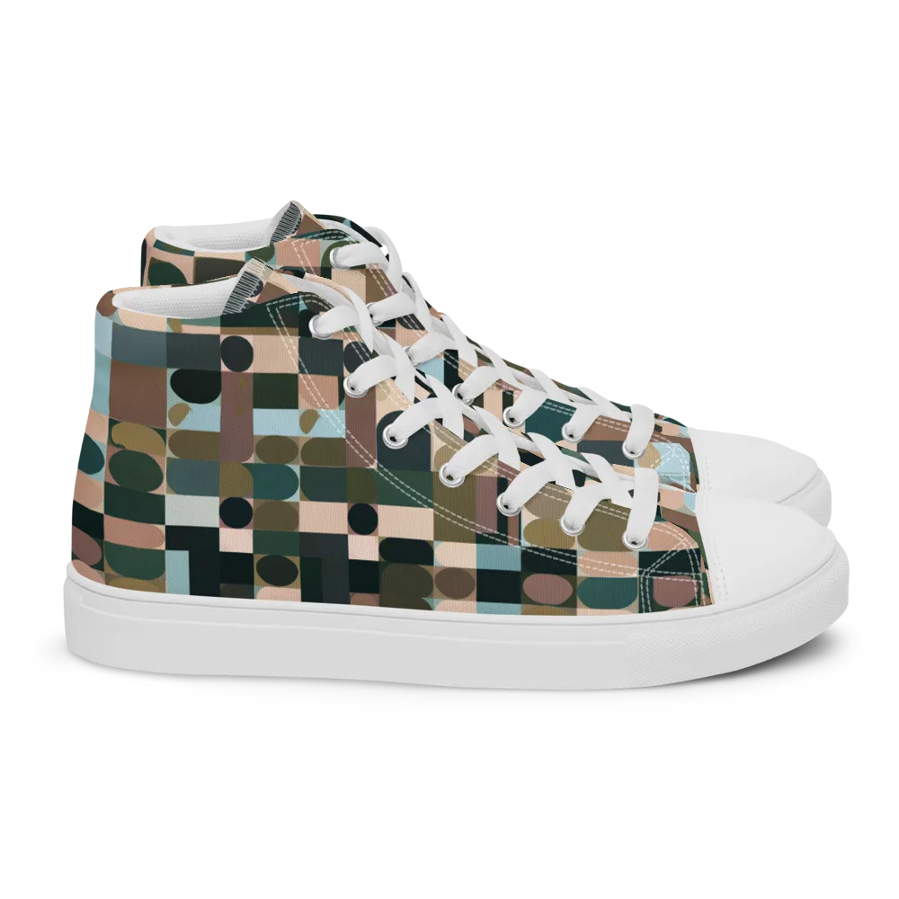 Mosaic Afterglow on Women's High Top Canvas Shoes — Right