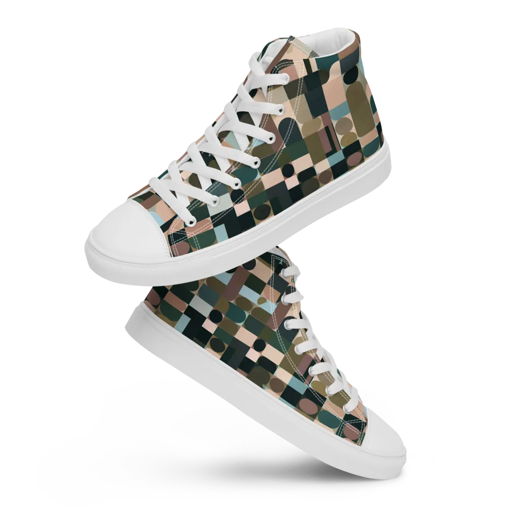 Mosaic Afterglow on Women's High Top Canvas Shoes — Front