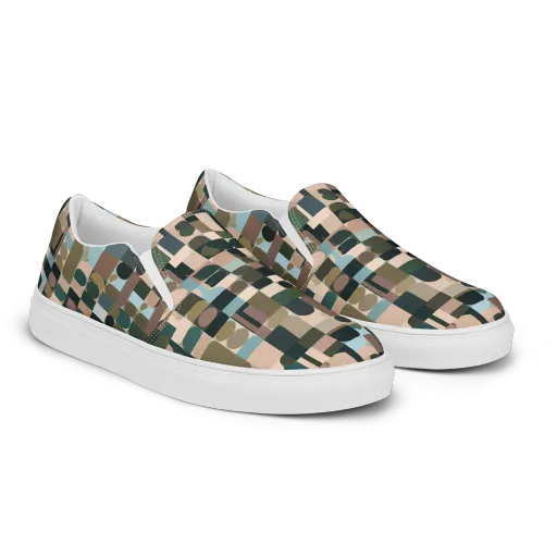 Mosaic Afterglow on a Men's Slip-On Canvas Shoes