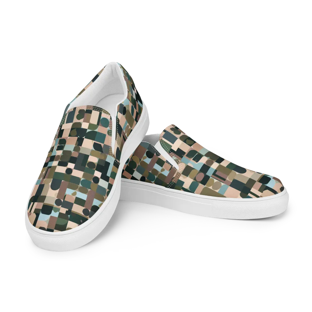 Mosaic Afterglow on Men's Slip-On Canvas Shoes — Left Front