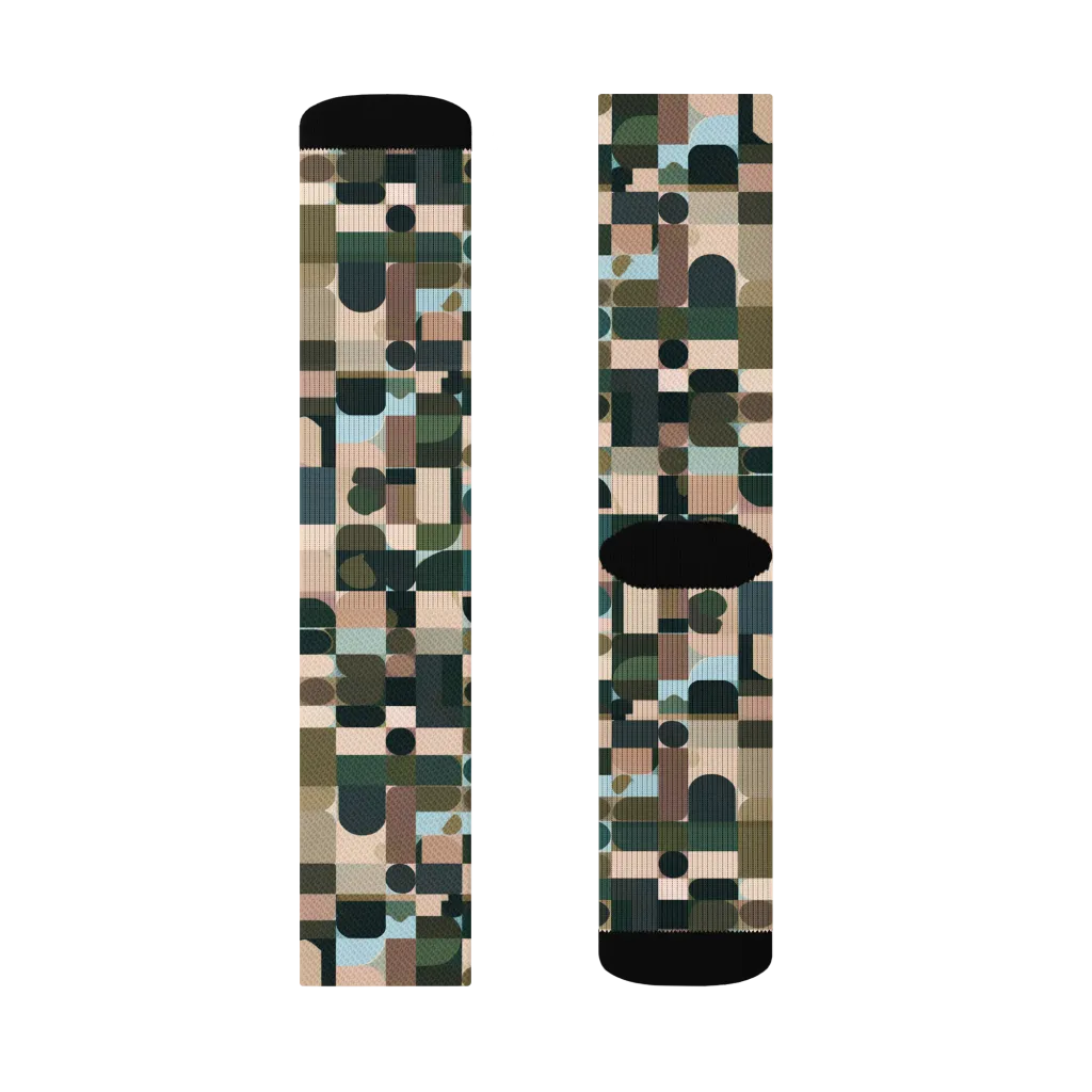 Mosaic Afterglow on Socks — Right Sock