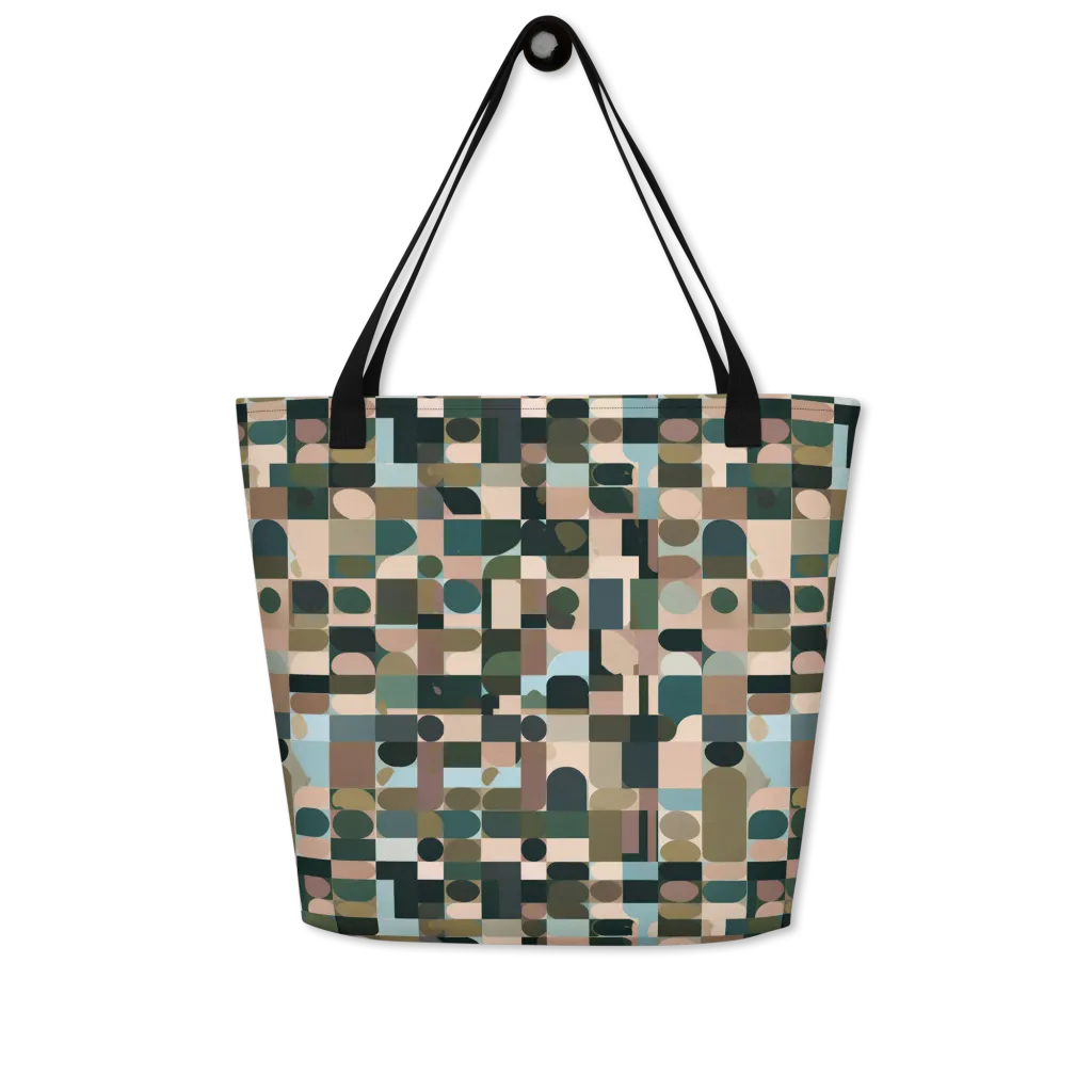 Mosaic Afterglow on Large Tote Bag W/ Pocket — Front