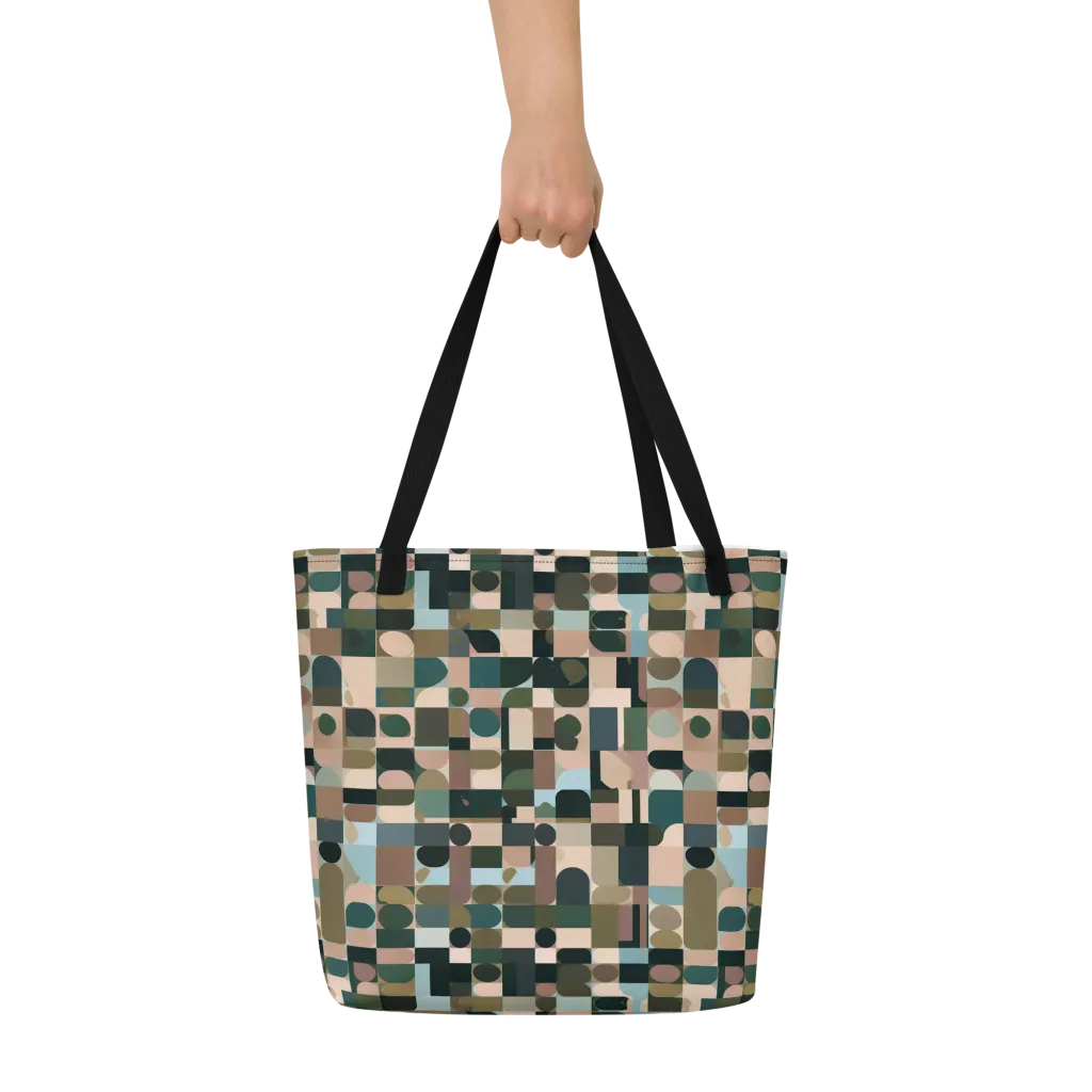 Mosaic Afterglow on Large Tote Bag W/ Pocket — Front