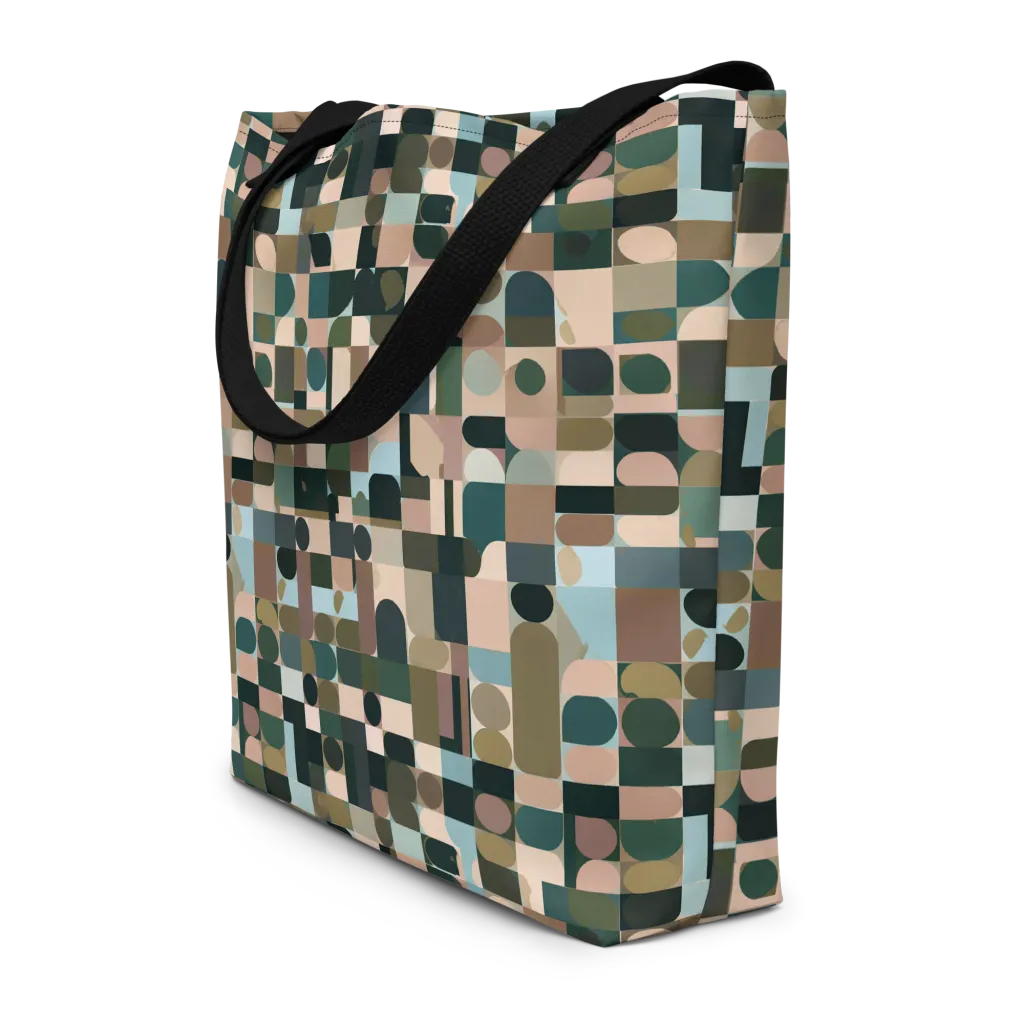 Mosaic Afterglow on Large Tote Bag W/ Pocket — Front