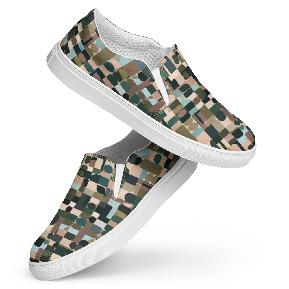 Mosaic Afterglow on Women's Slip-On Canvas Shoes — Front