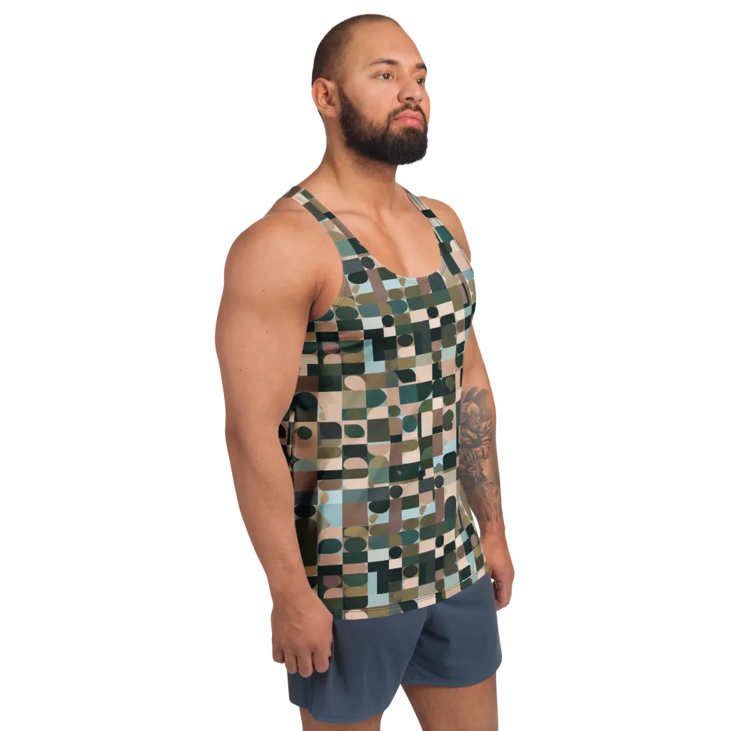 Mosaic Afterglow on Men's Tank Top — Right Front