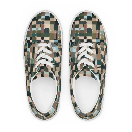 Mosaic Afterglow on a Men's Lace-Up Canvas Shoes