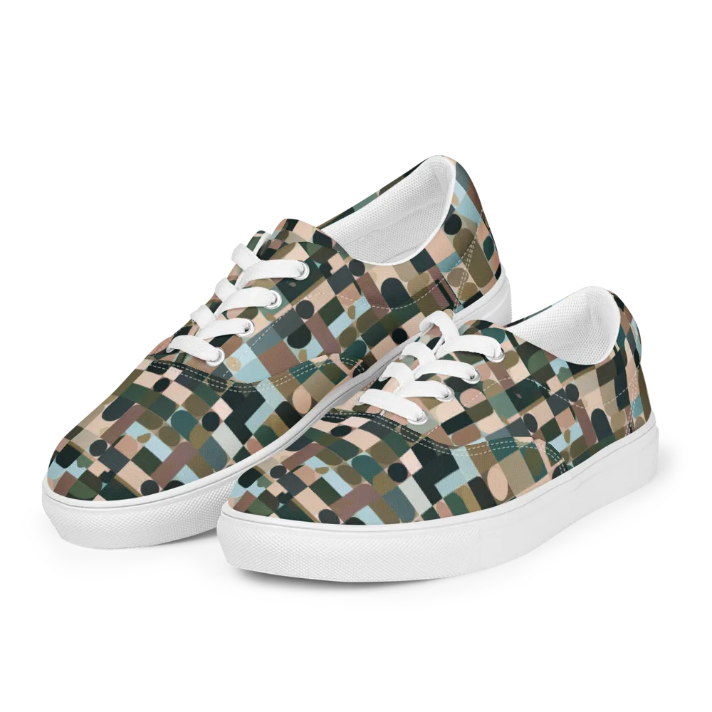 Mosaic Afterglow on Men's Lace-Up Canvas Shoes — Left Front