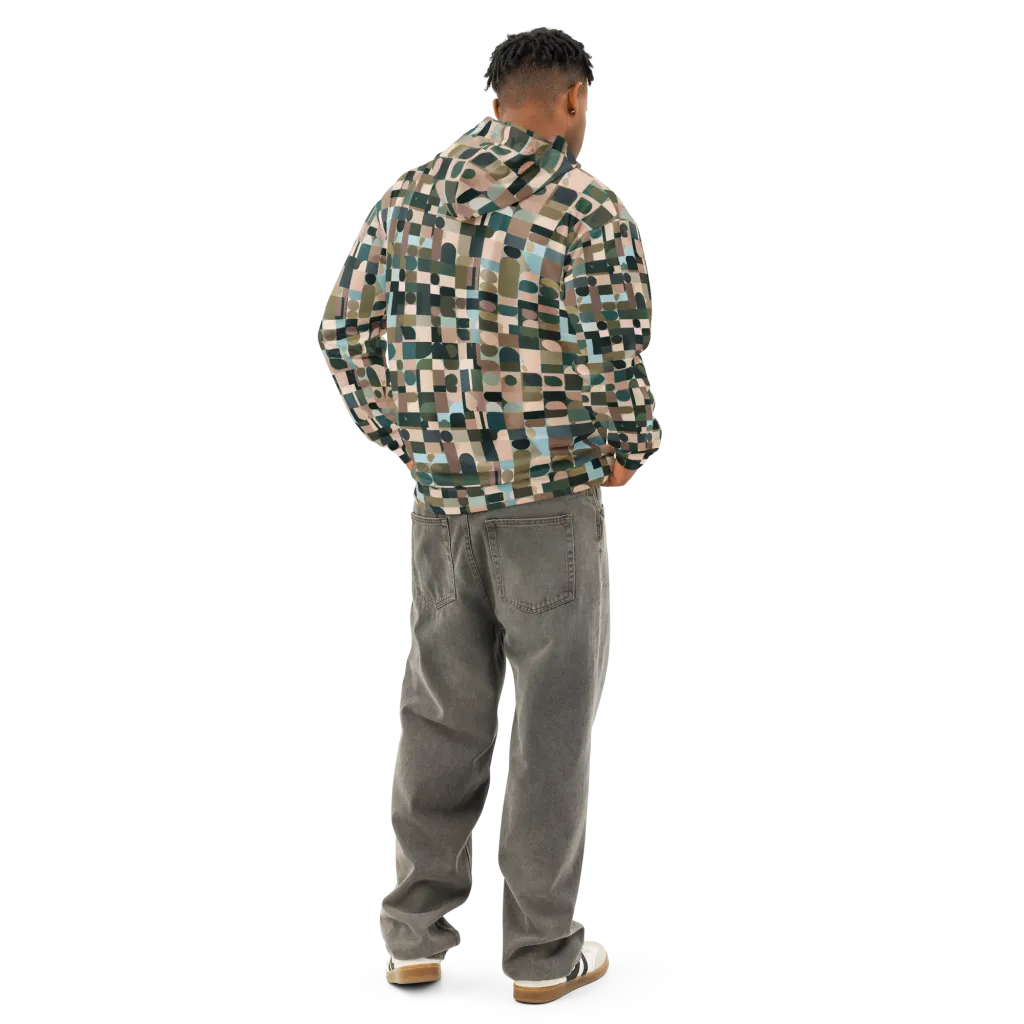 Mosaic Afterglow on Cotton Hoodie — Back