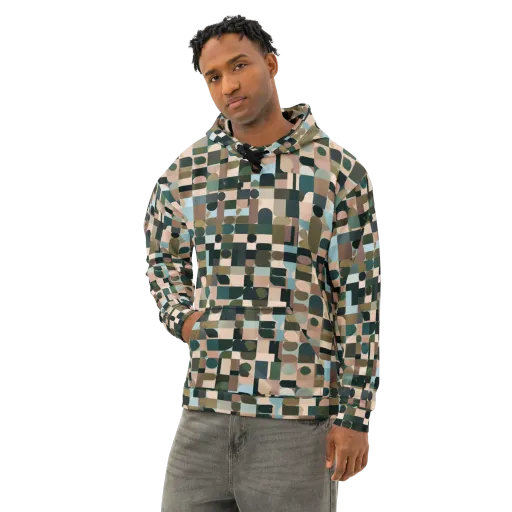 Mosaic Afterglow on a Cotton Hoodie
