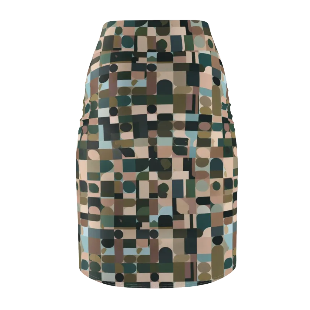 Mosaic Afterglow on Pencil Skirt — Back