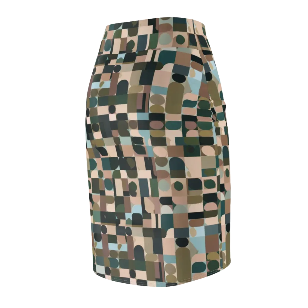 Mosaic Afterglow on Pencil Skirt — Back Side