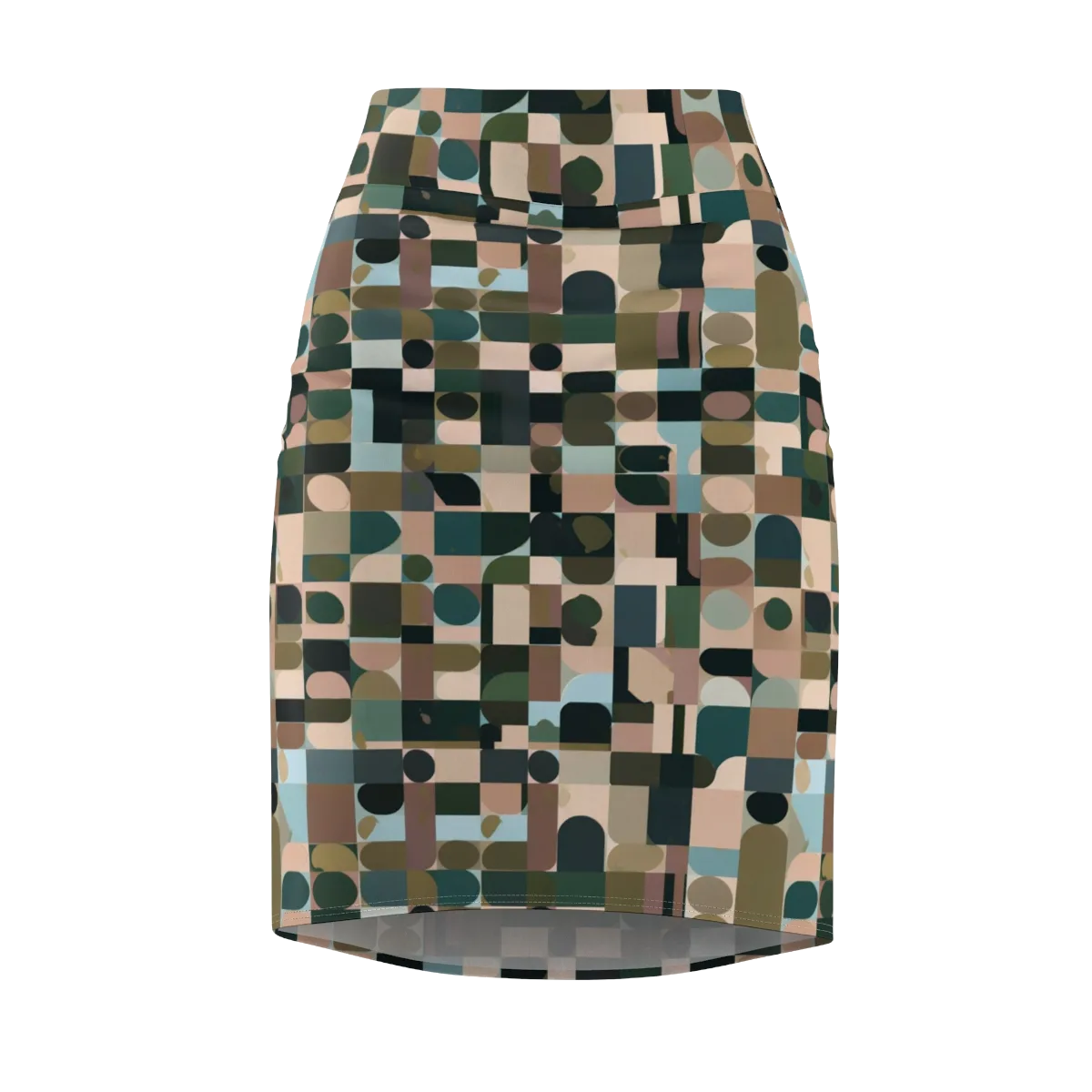 Mosaic Afterglow on Pencil Skirt — Front