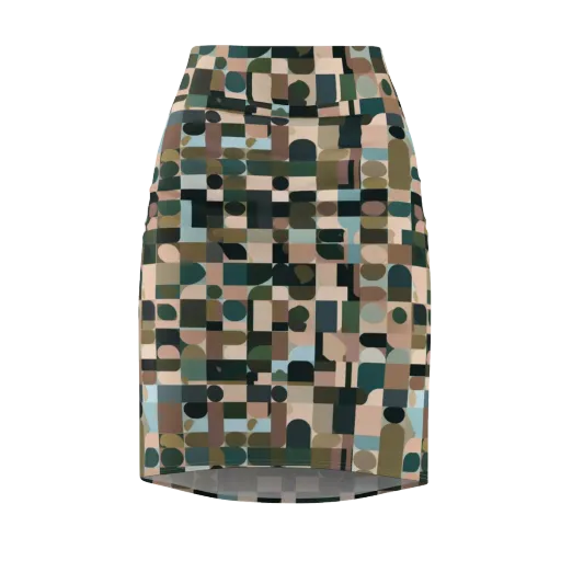 Mosaic Afterglow on a Pencil Skirt