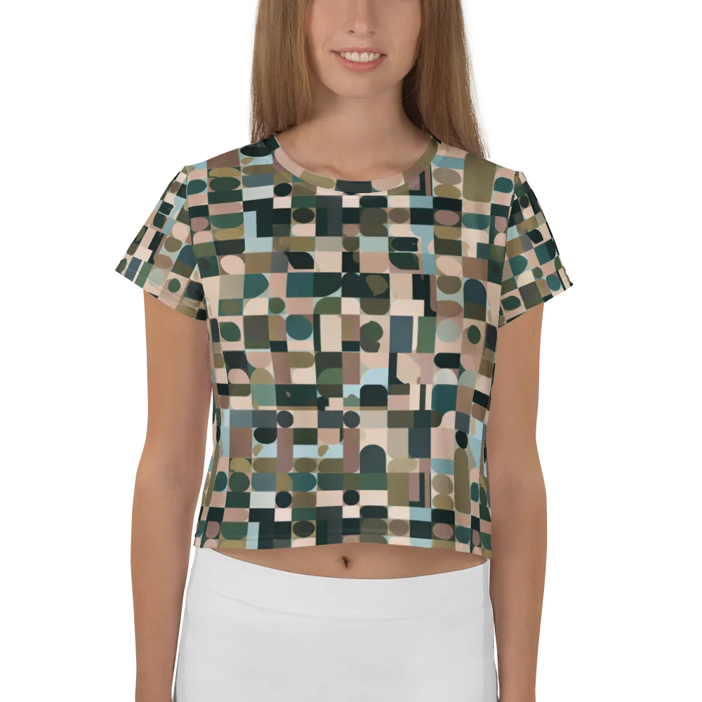 Mosaic Afterglow on Crop Tee — Front