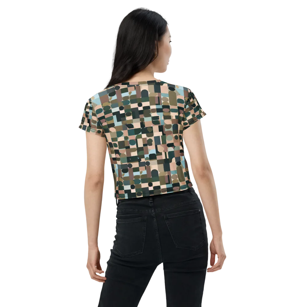 Mosaic Afterglow on Crop Tee — Back