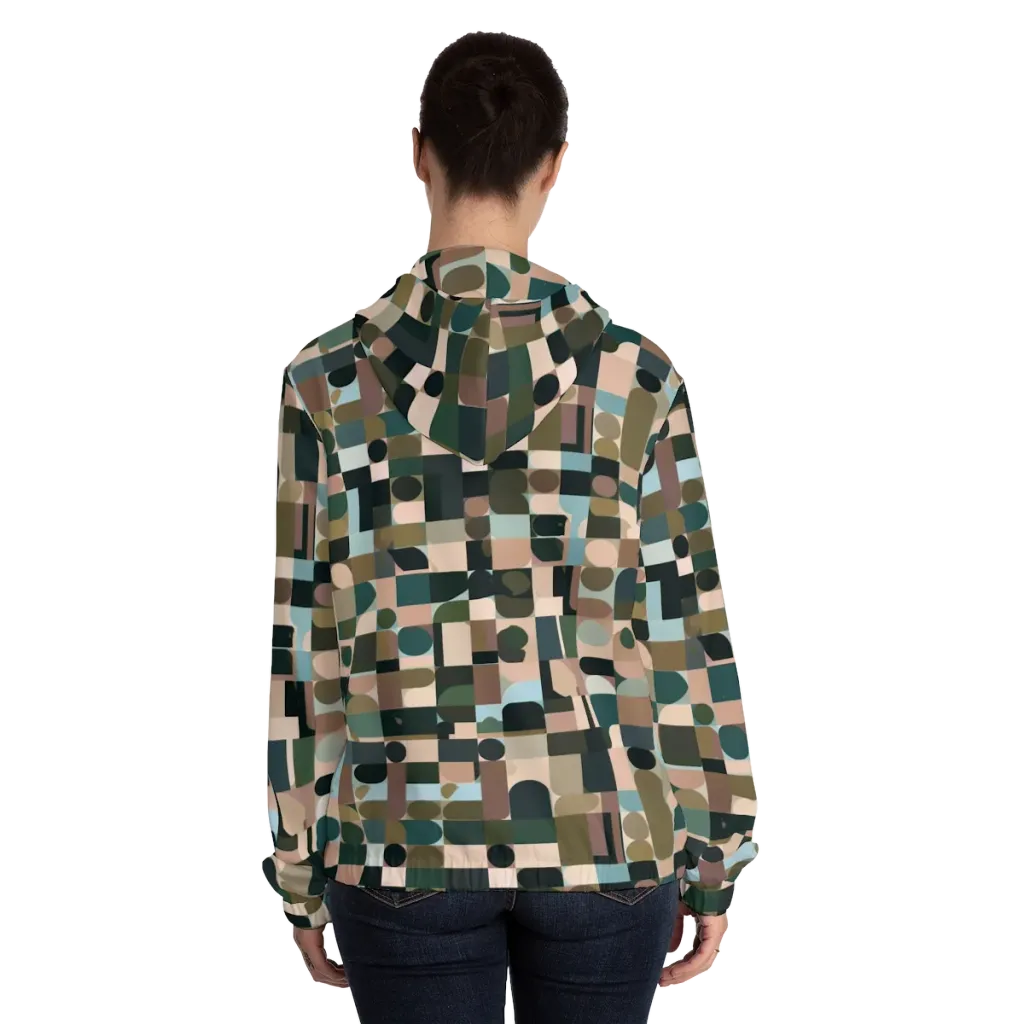 Mosaic Afterglow on Women's Full-Zip Hoodie — Back On Person