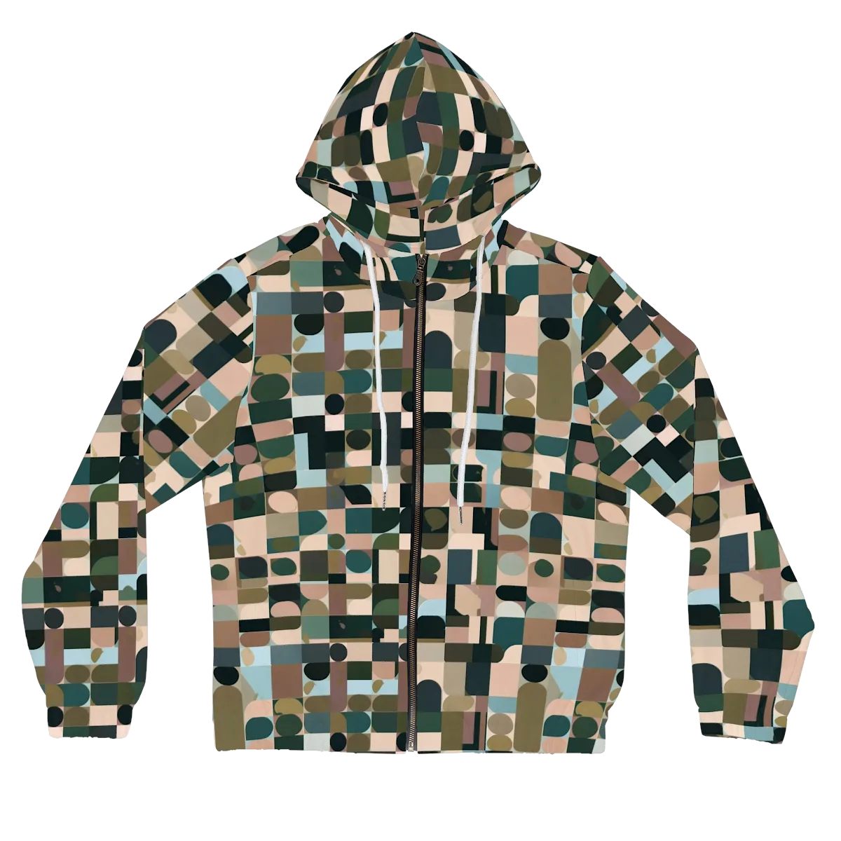 Mosaic Afterglow on Women's Full-Zip Hoodie — Front