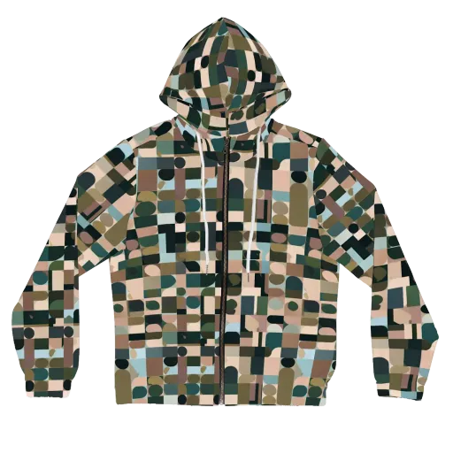 Mosaic Afterglow on a Women's Full-Zip Hoodie