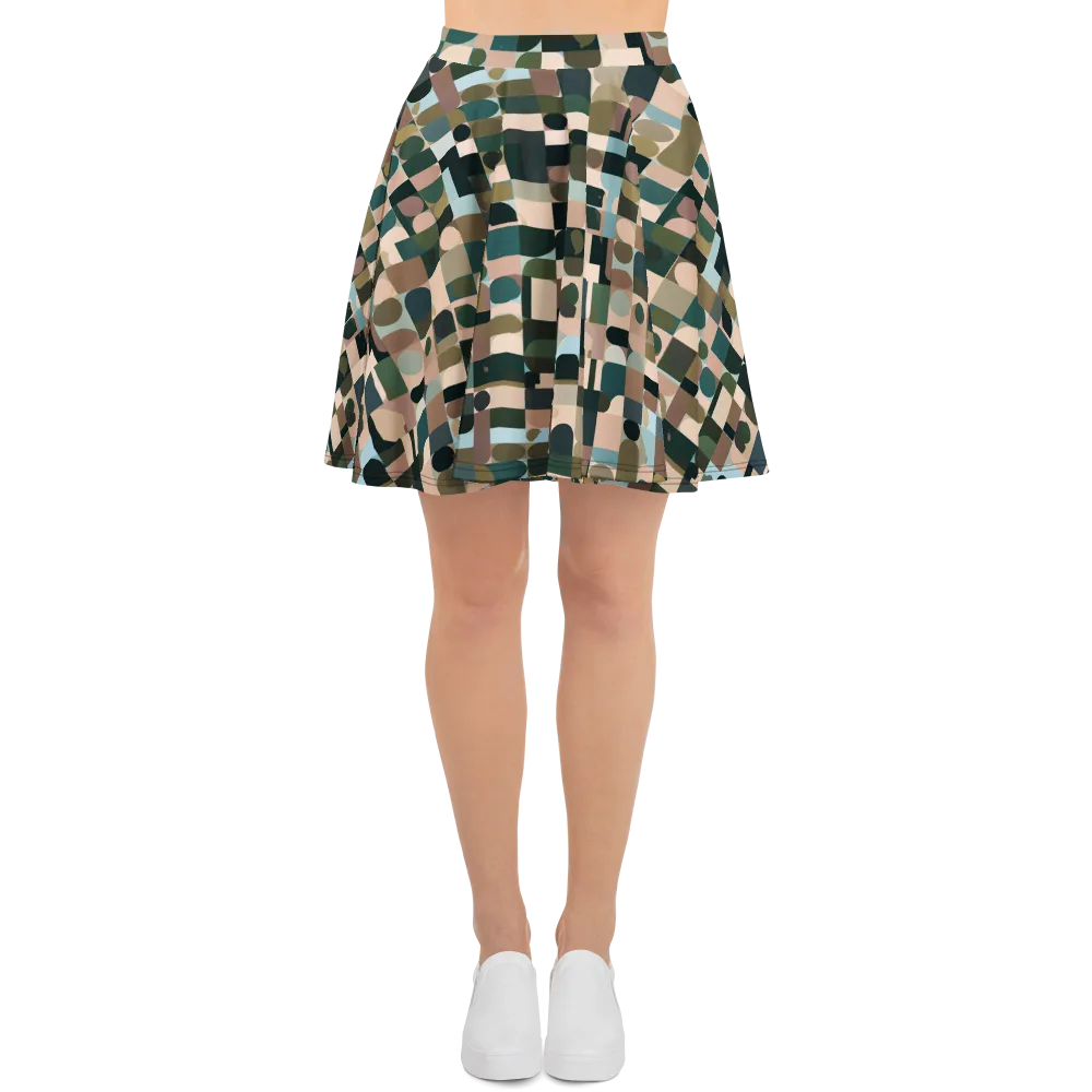 Mosaic Afterglow on Skater Skirt — Front