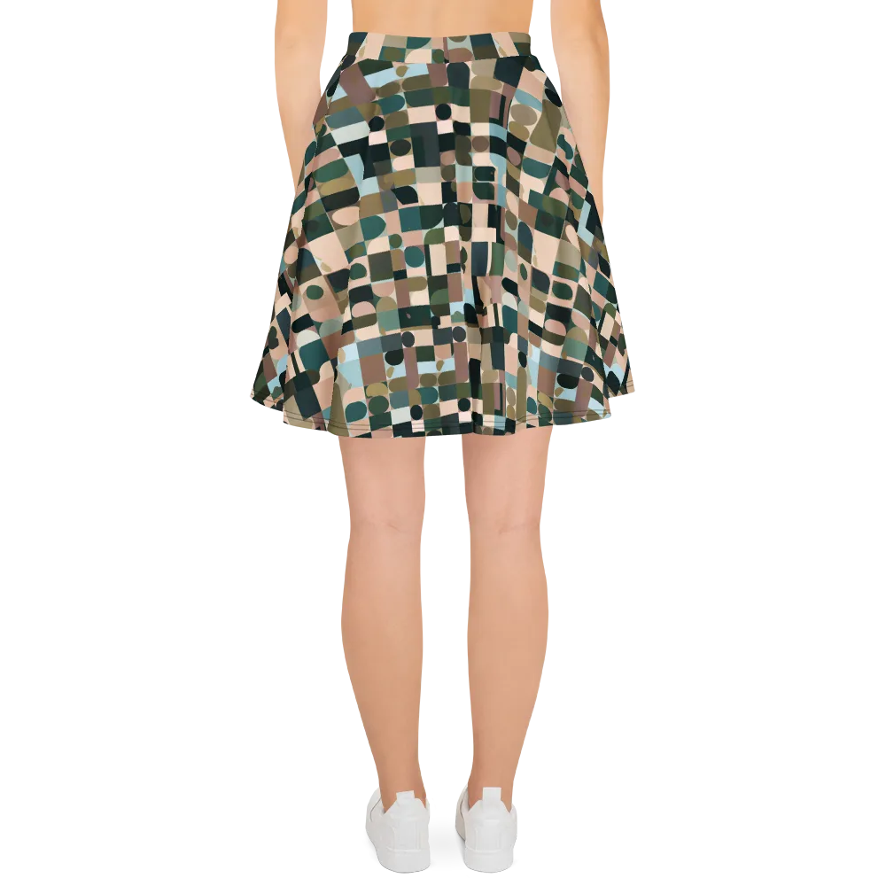 Mosaic Afterglow on Skater Skirt — Back