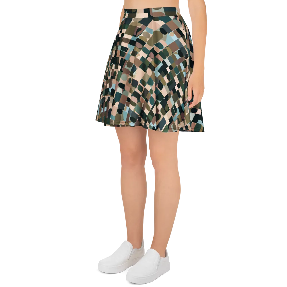 Mosaic Afterglow on Skater Skirt — Left