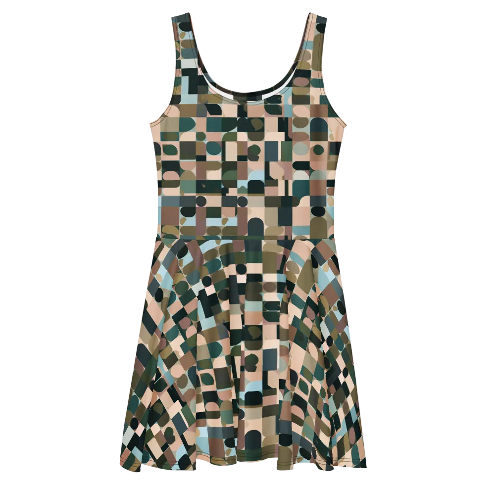 Mosaic Afterglow on Skater Dress — Front
