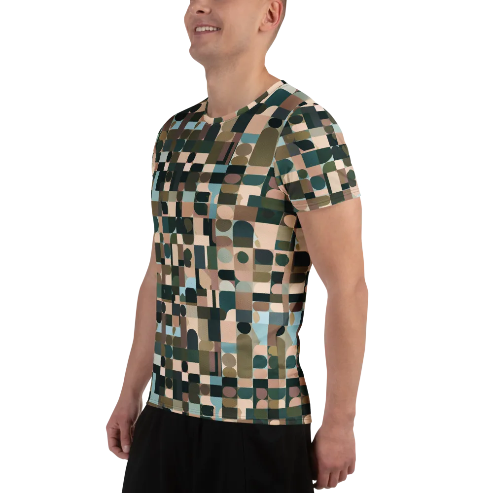 Mosaic Afterglow on Men's Athletic T-Shirt — Left