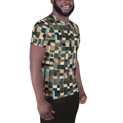 Mosaic Afterglow on a Men's Athletic T-Shirt