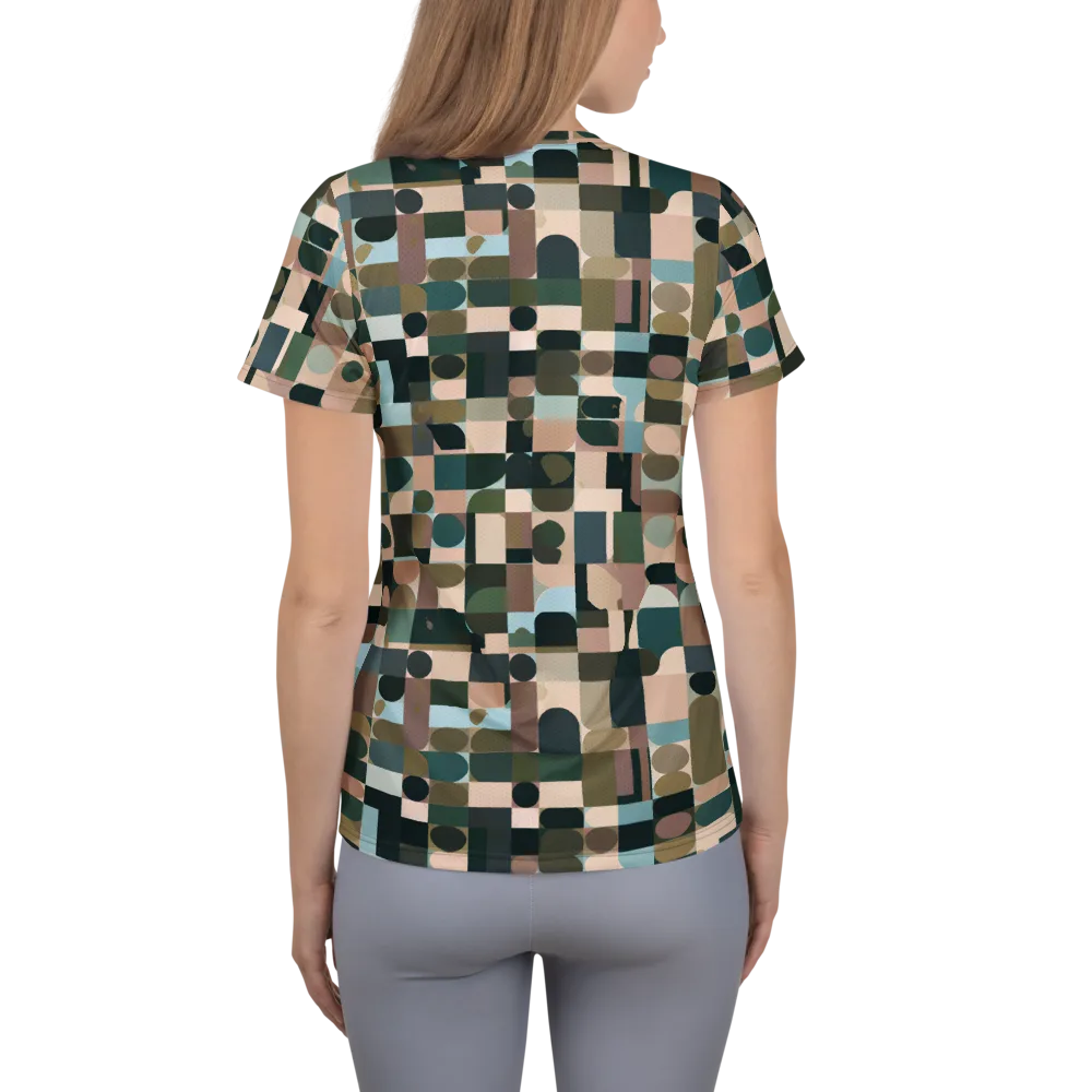 Mosaic Afterglow on Women's Athletic T-Shirt — Back