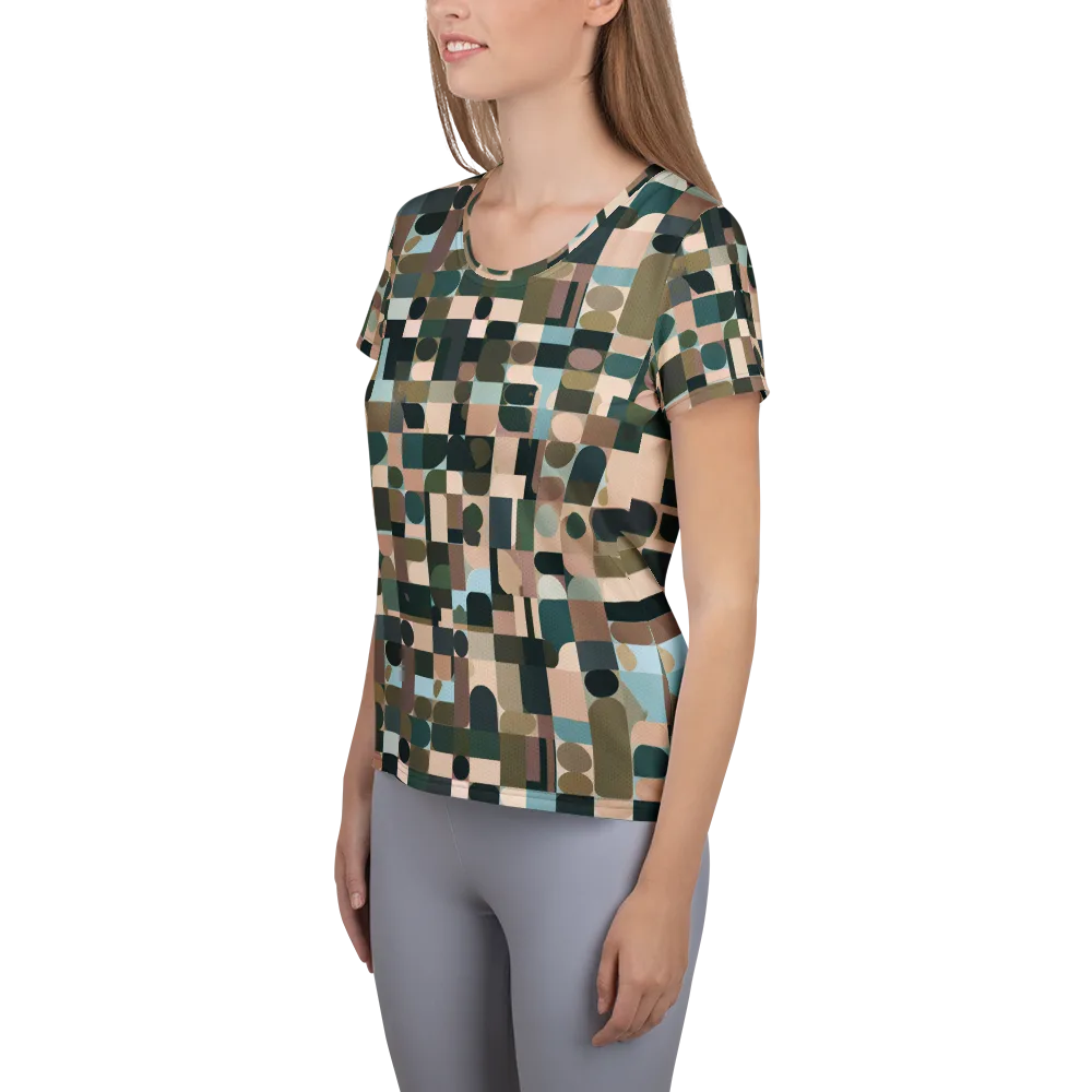 Mosaic Afterglow on Women's Athletic T-Shirt — Left
