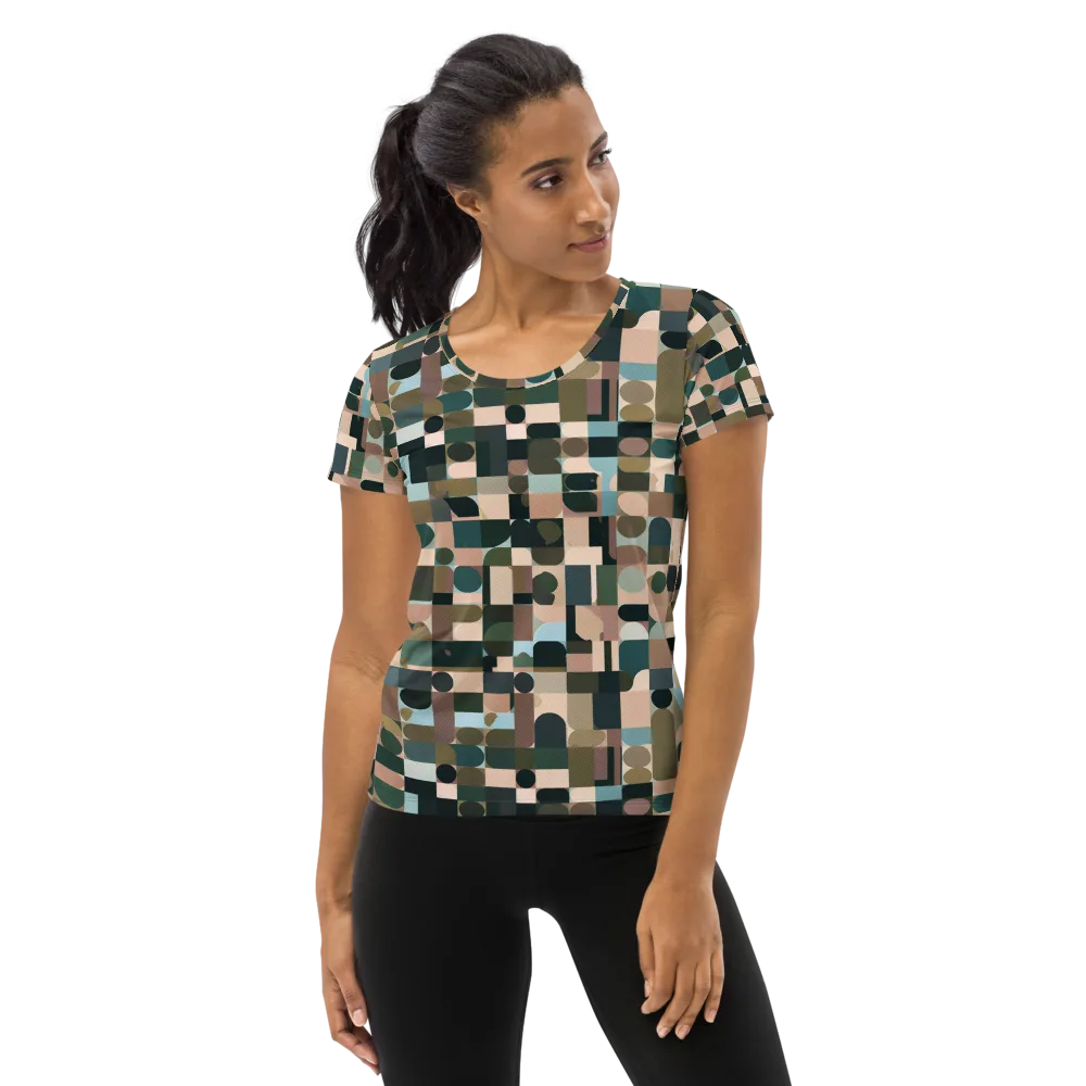 Mosaic Afterglow on Women's Athletic T-Shirt — Front