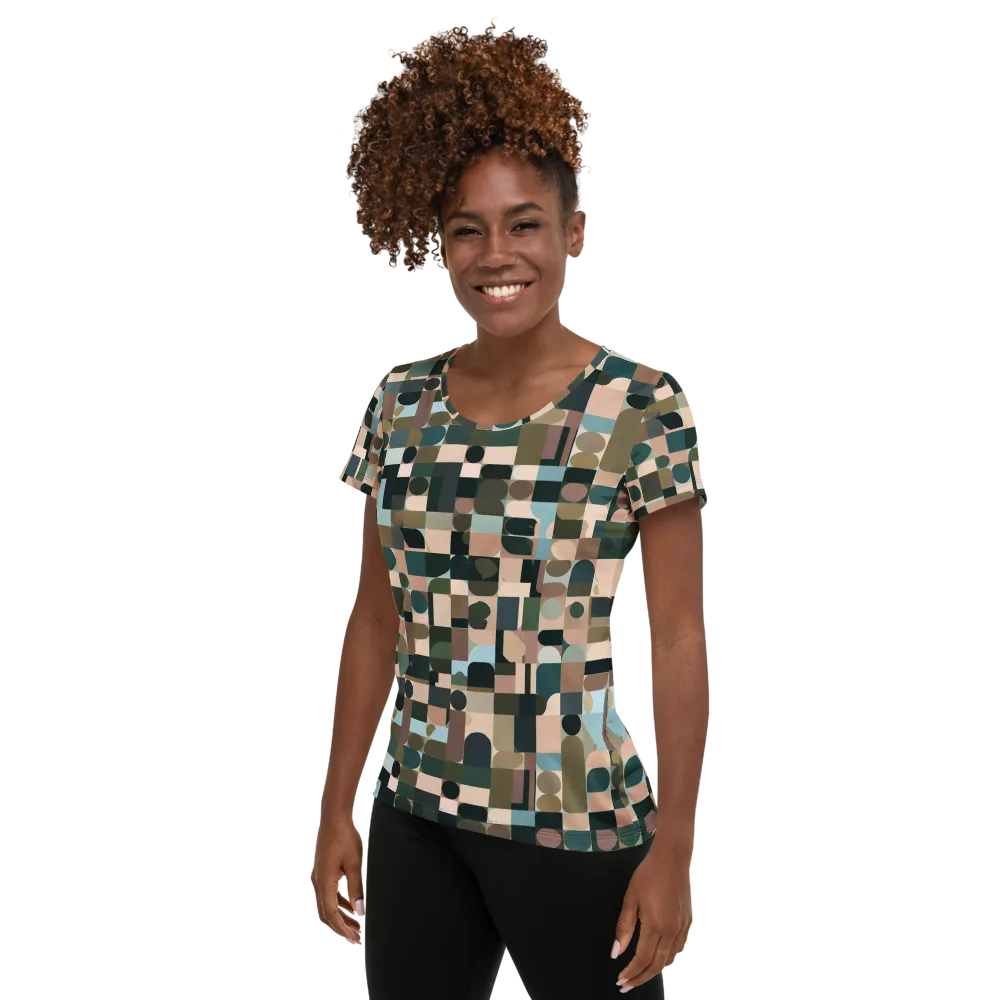 Mosaic Afterglow on Women's Athletic T-Shirt — Left