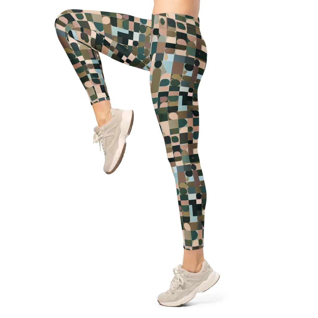 Mosaic Afterglow on Leggings — Left