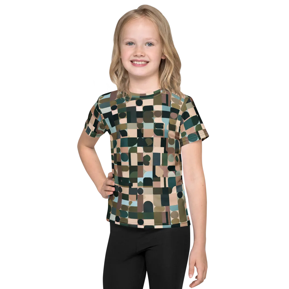Mosaic Afterglow on Kids Crew Neck T-Shirt — Front