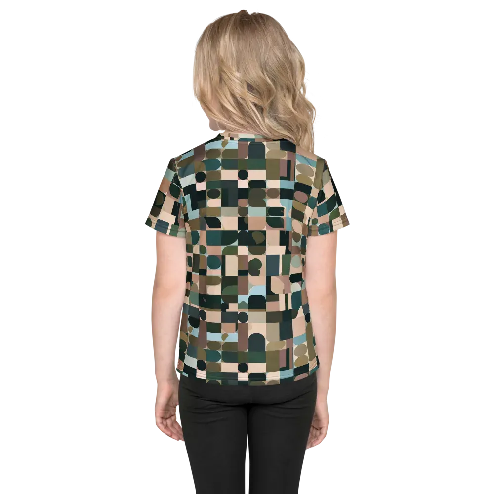 Mosaic Afterglow on Kids Crew Neck T-Shirt — Back