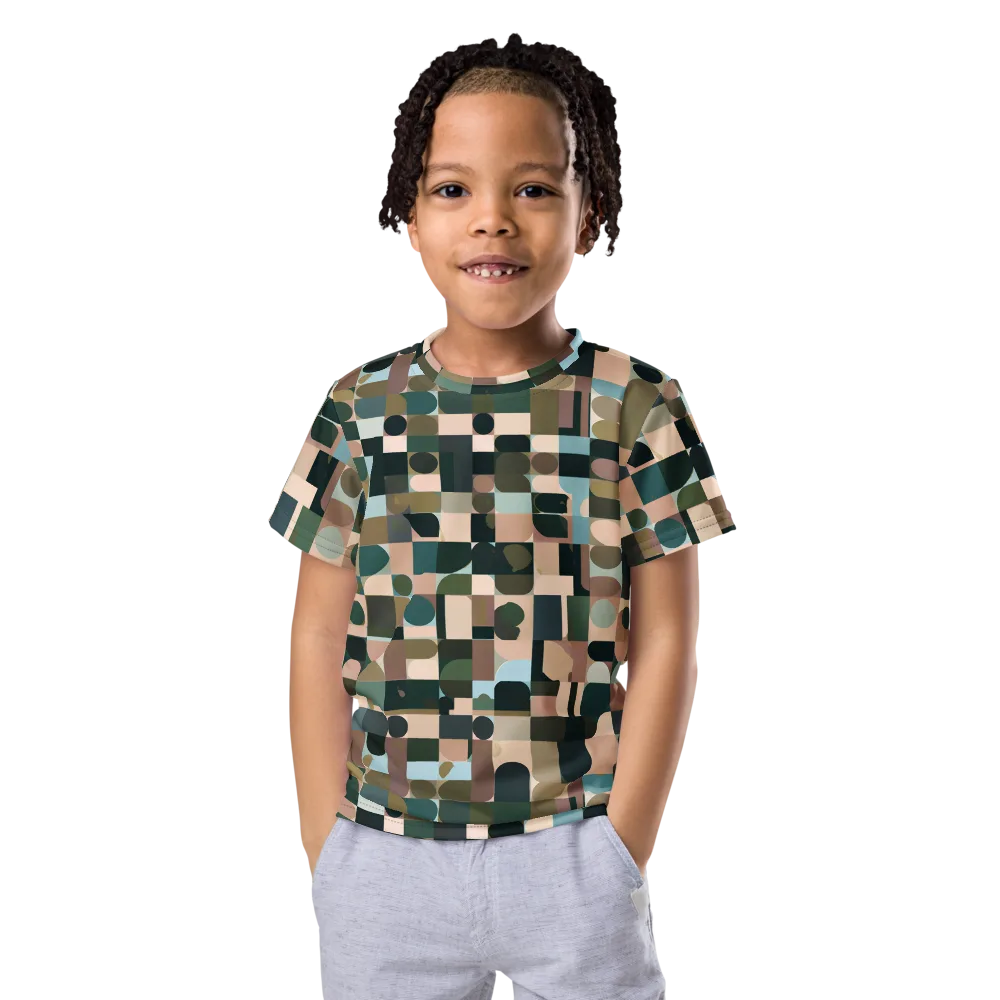 Mosaic Afterglow on Kids Crew Neck T-Shirt — Front