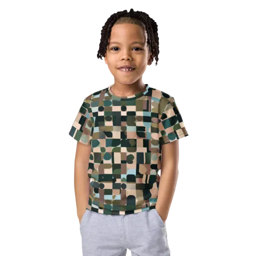 Mosaic Afterglow on a Kids Crew Neck T-Shirt