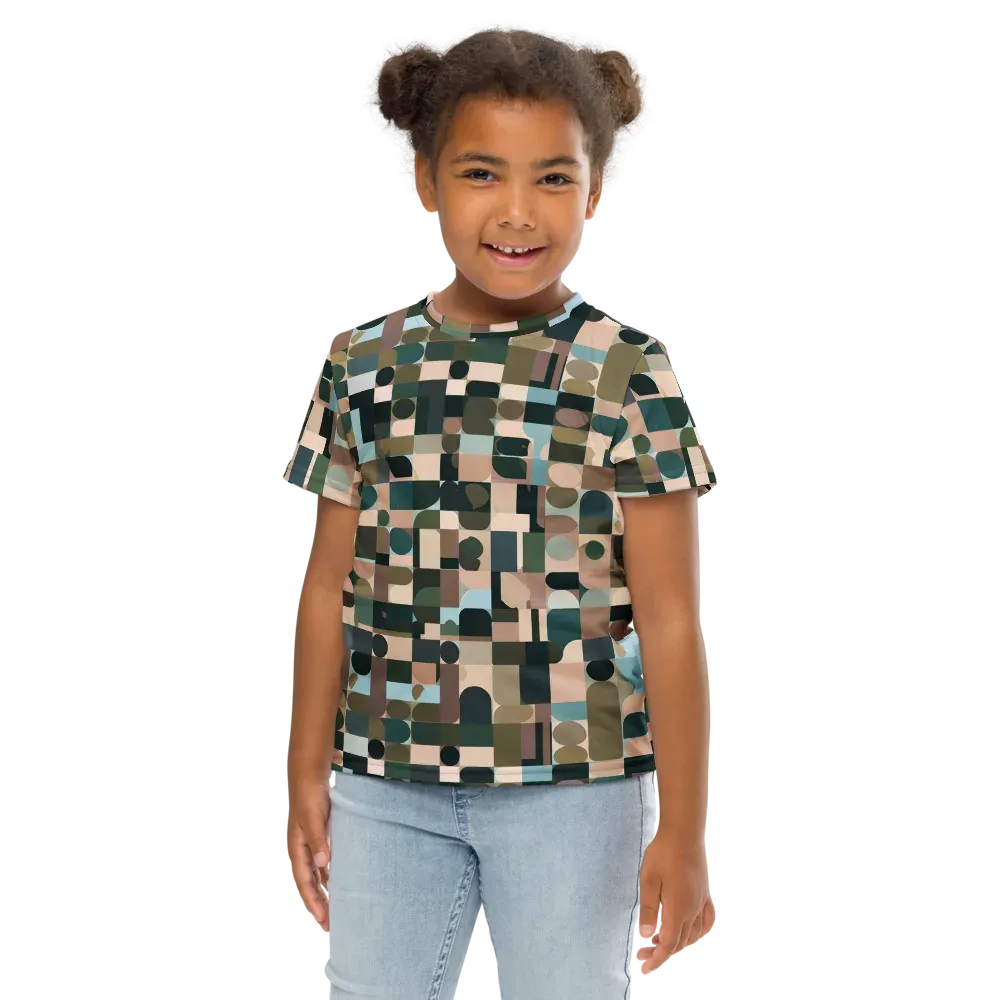 Mosaic Afterglow on Kids Crew Neck T-Shirt — Front