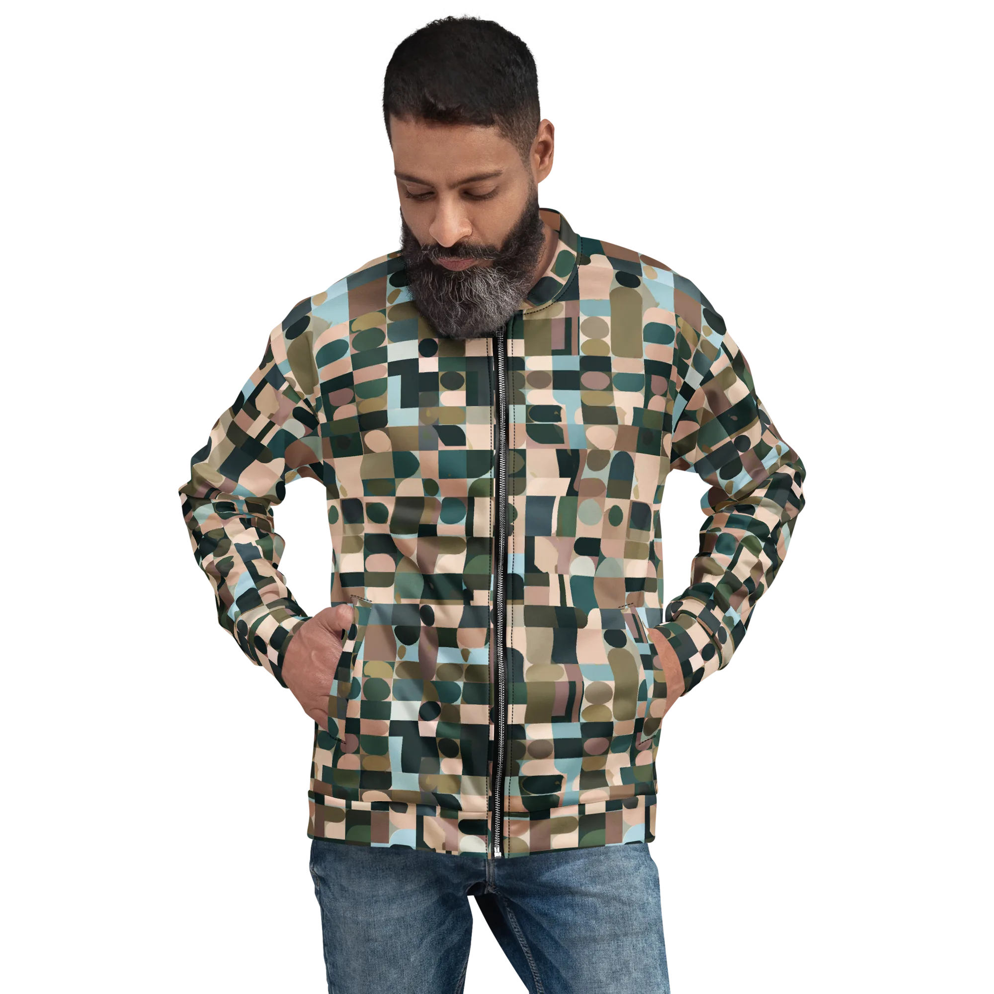 Mosaic Afterglow on Bomber Jacket — Front