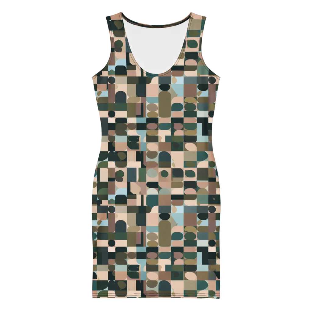 Mosaic Afterglow on Bodycon Dress — Front