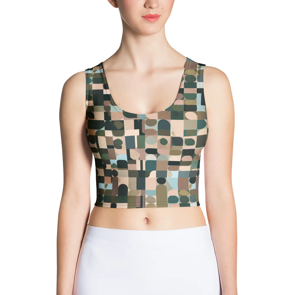 Mosaic Afterglow on Crop Top — Front