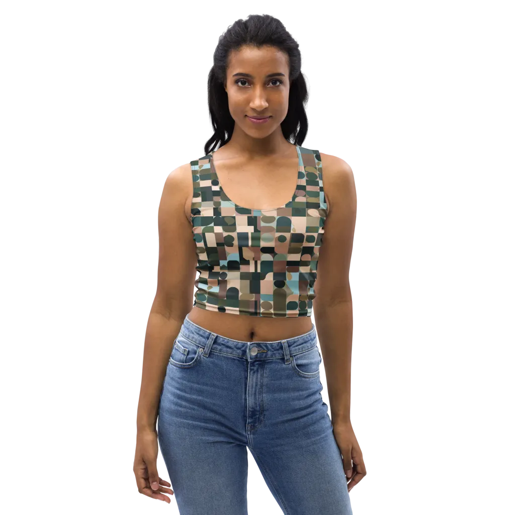Mosaic Afterglow on Crop Top — Front