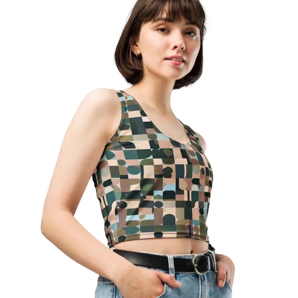 Mosaic Afterglow on Crop Top — Right Front